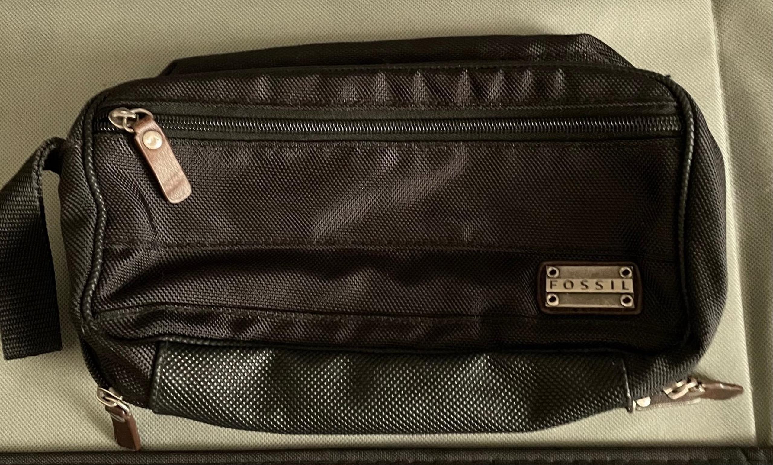 Fossil Travel Makeup Toiletry Bag Black