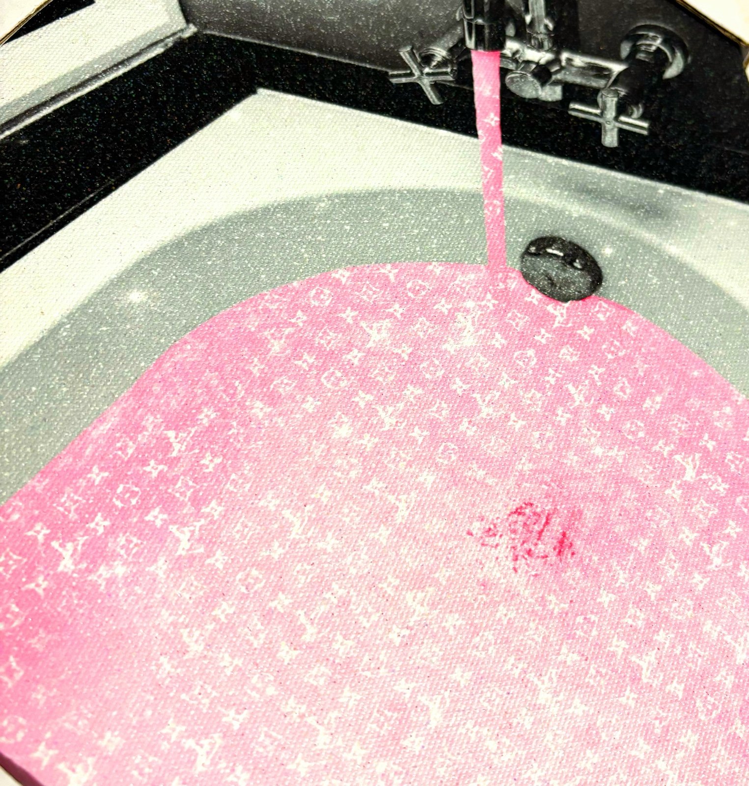 ✨NWT PINK LV ART BATHROOM DECOR SPARKLY ✨