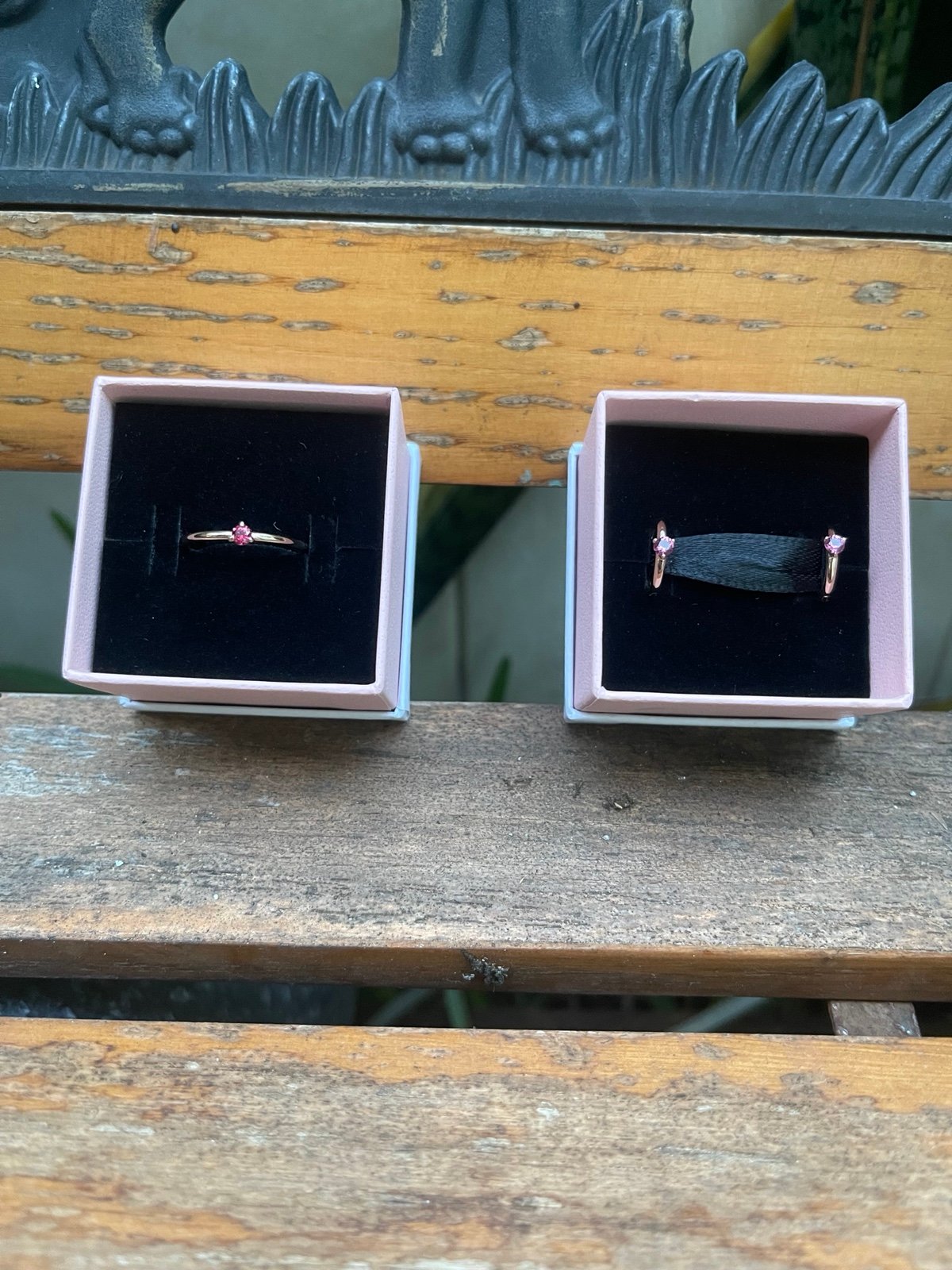 Pandora Rose gold Ring and Earrings set