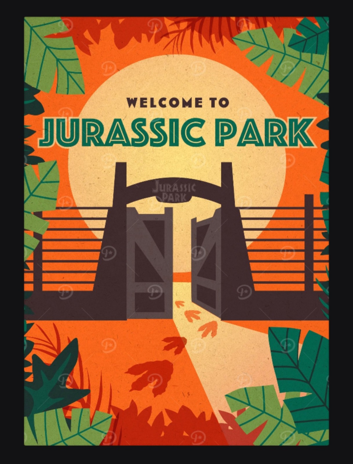 Jurassic Park Metal Poster