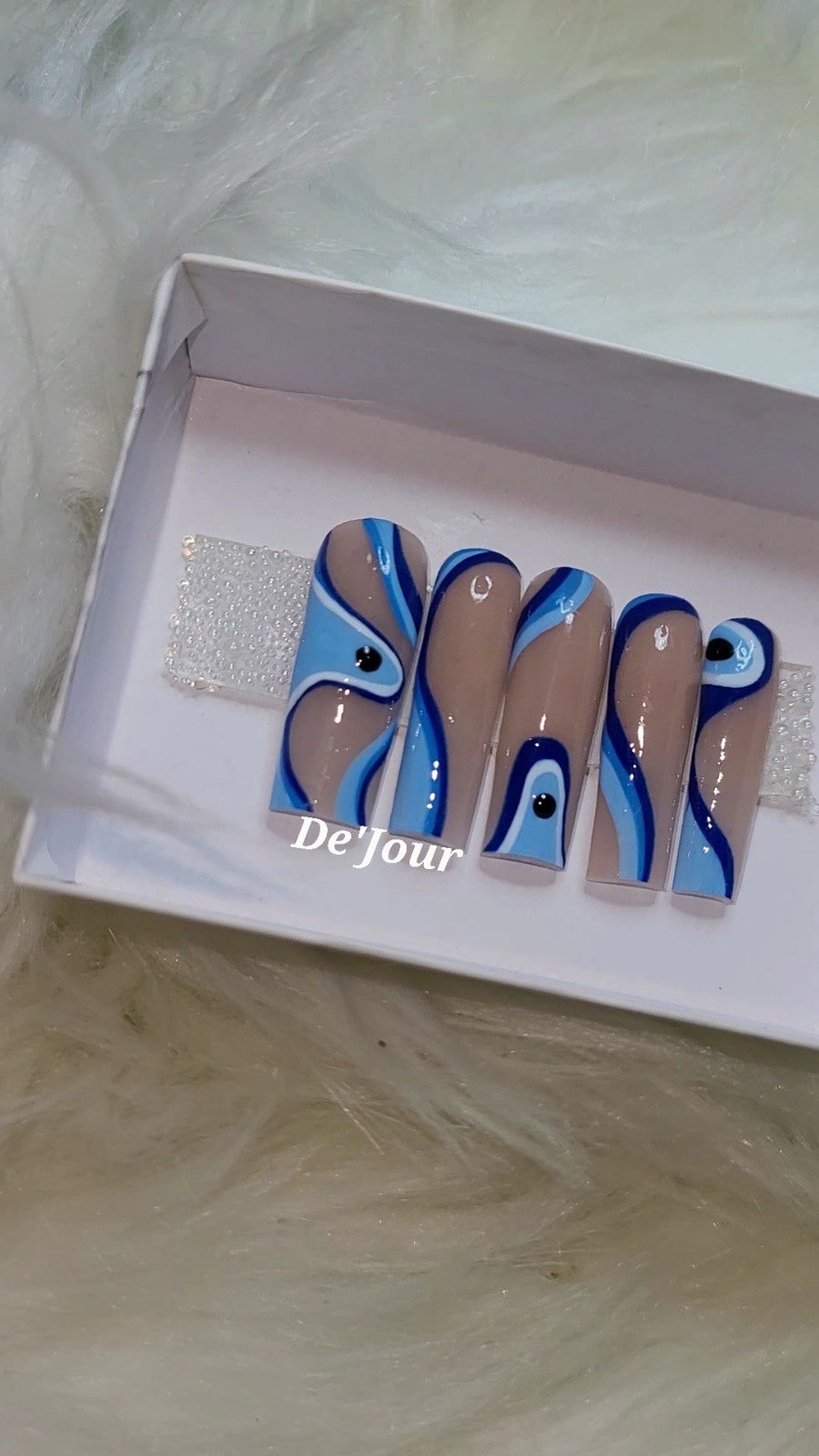 Eye design Blue Shades Acrylic Press on nails
