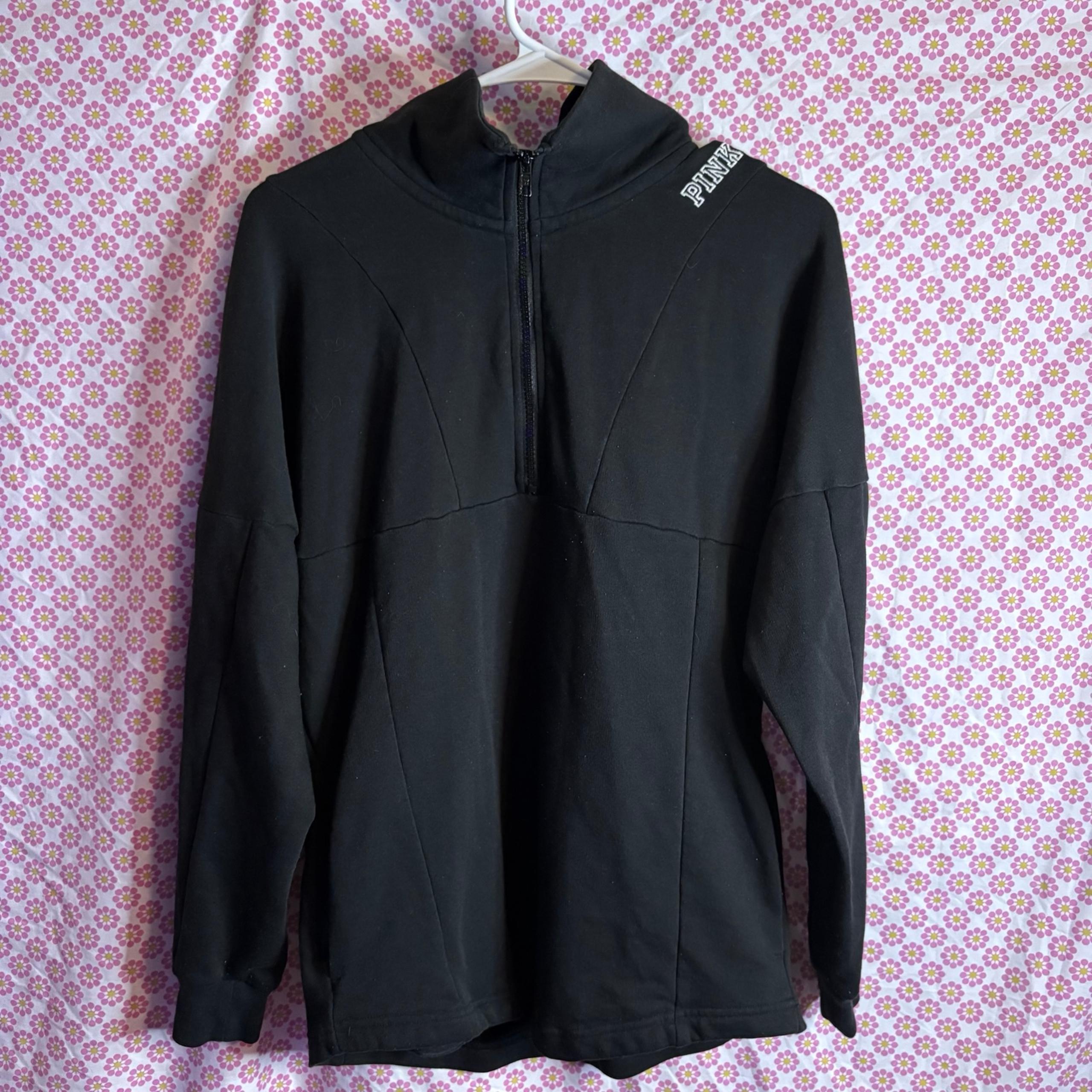 Victoria’s Secret PINK Black Half Zip Pullover Sweatshirt XS