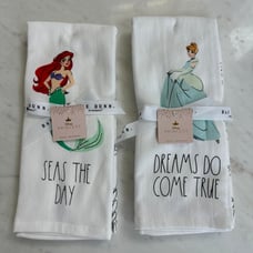 NWT Rae Dunn x Disney Cinderella & Ariel Towels (2 sets of 2 towels 16 x 26)