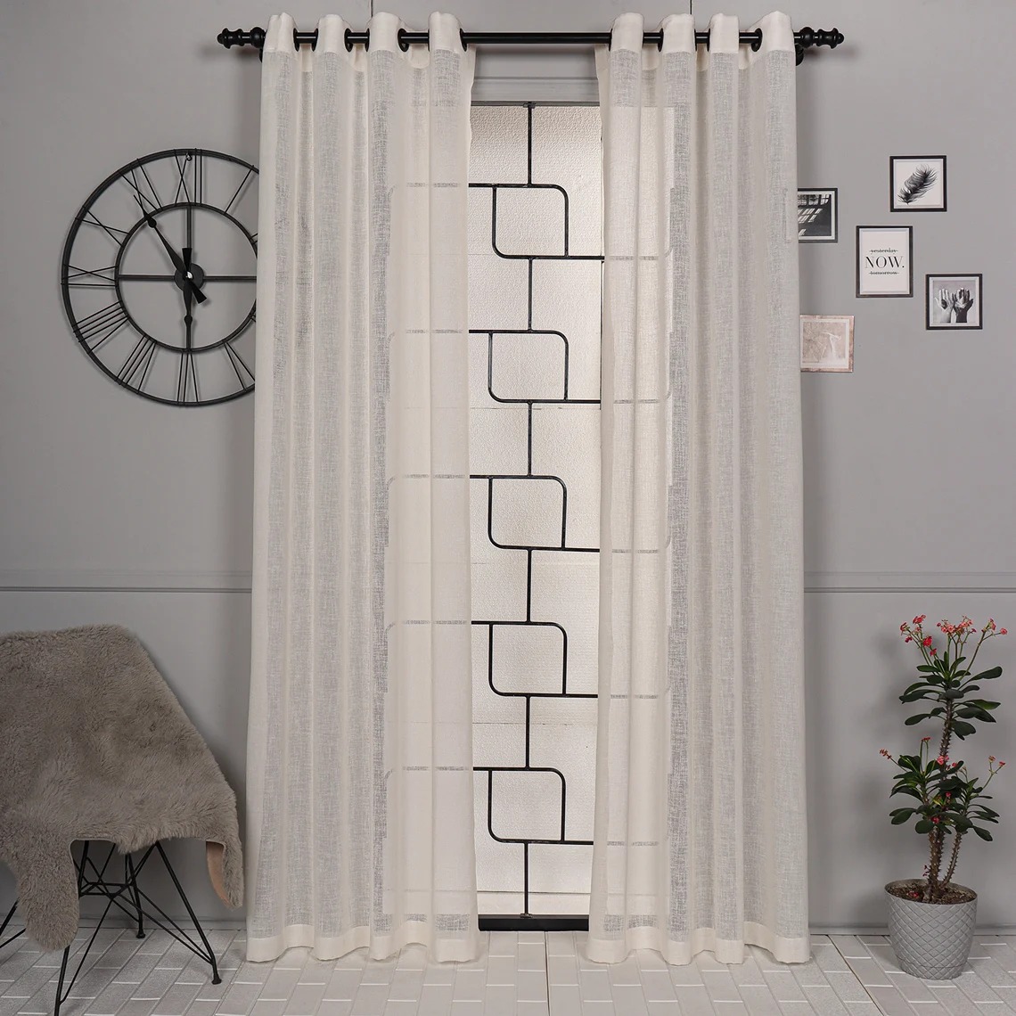 17 colors of linen transparent curtains