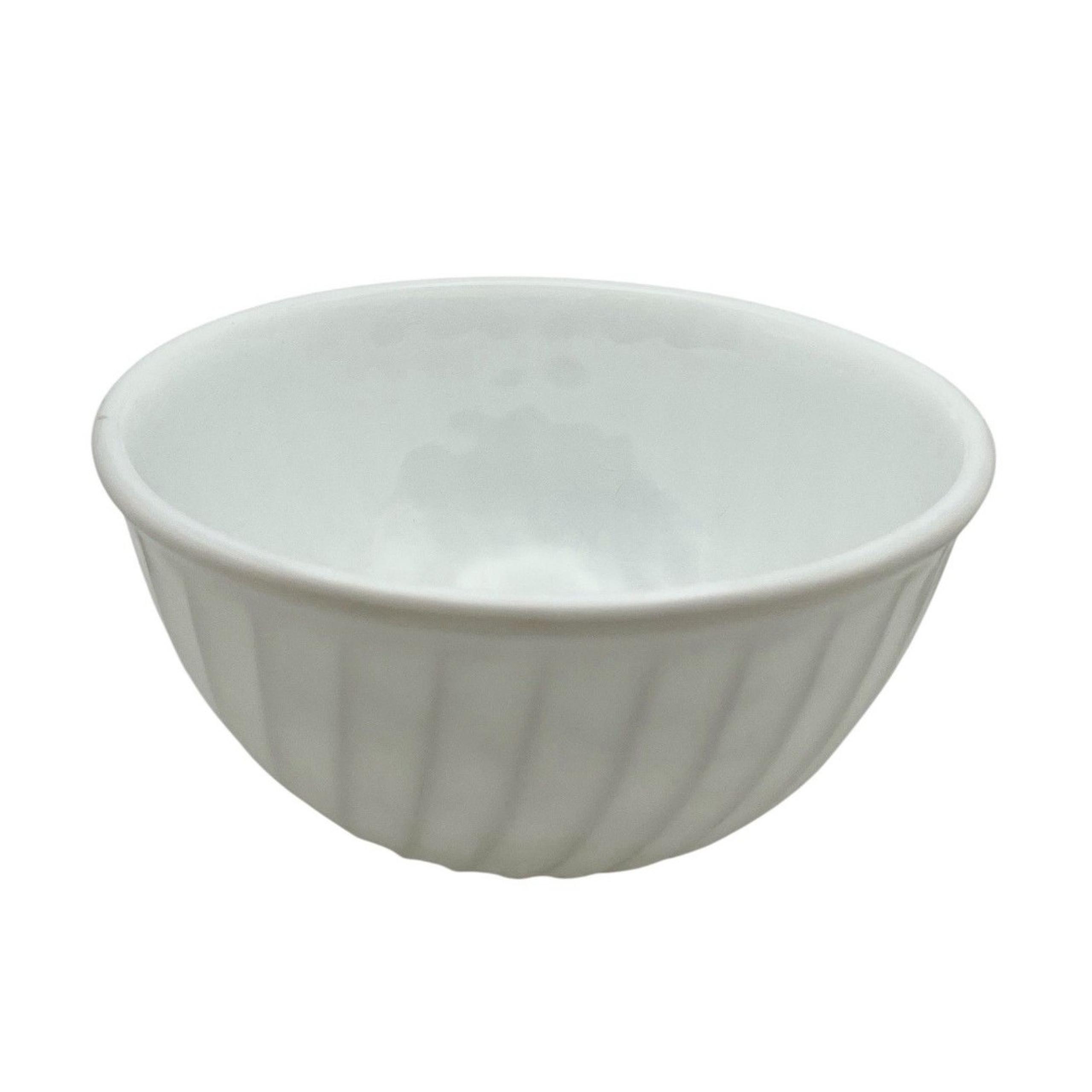 Vintage Anchor Hocking Fire King Sculpted Swirl Serving Mixing Bowl White 8 Inch