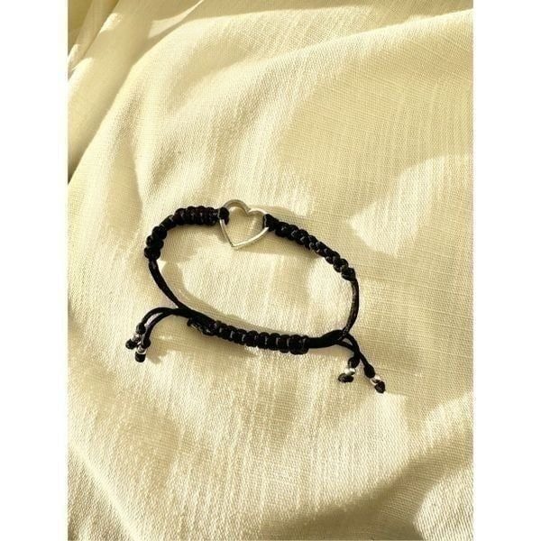 Juicy couture silver and black friendship heart bracelet like new