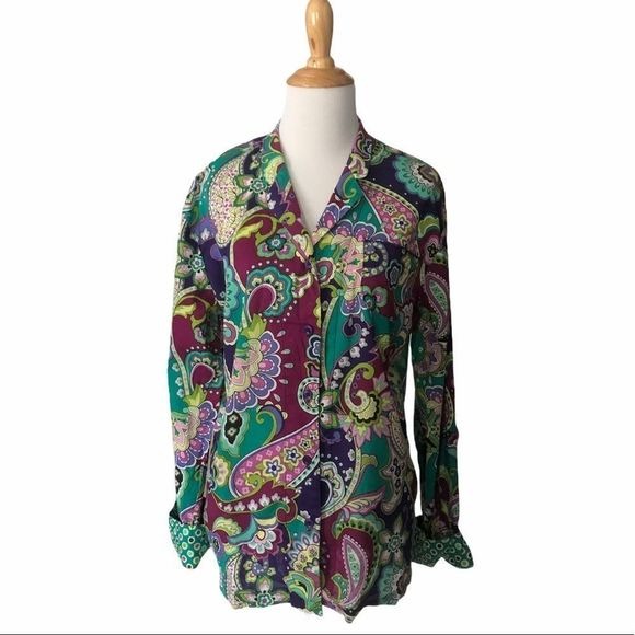 Vera Bradley Heather Print Button up Blouse