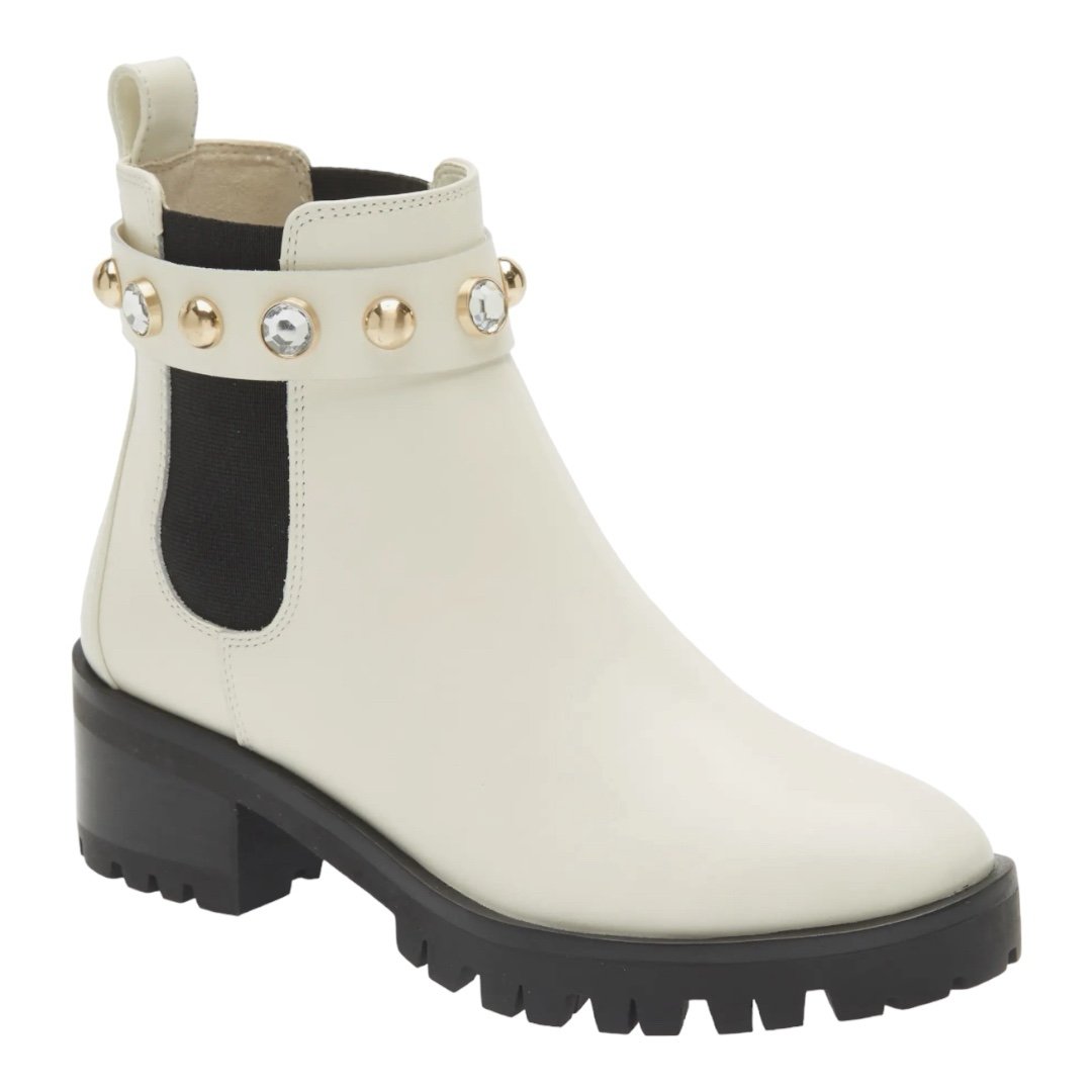 Karl Lagerfeld Porshay Lug Sole Bootie In Bone Size 7