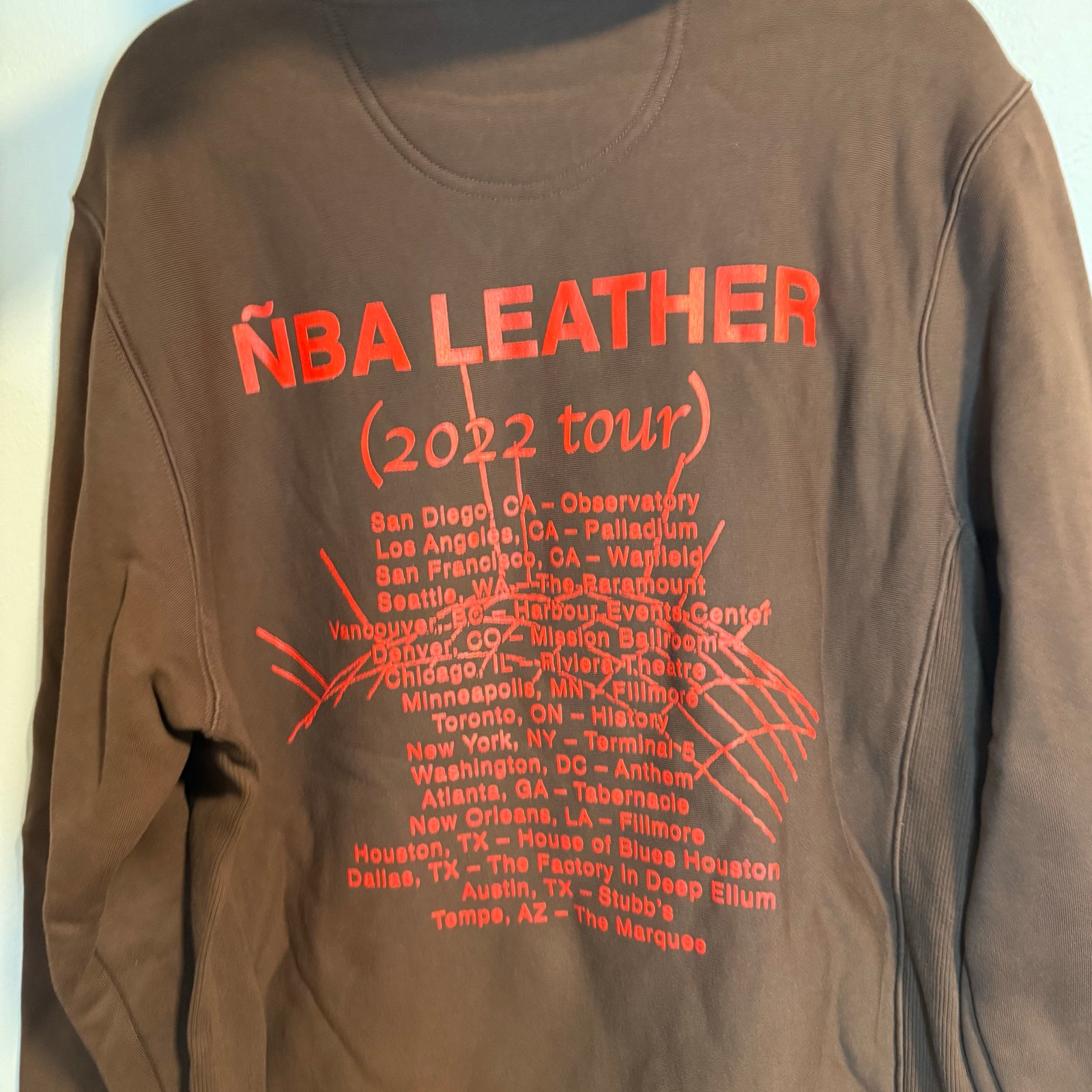 Earl Sweatshirt 'Sick' NBA Leather 2022 Tour Brown Band Merch