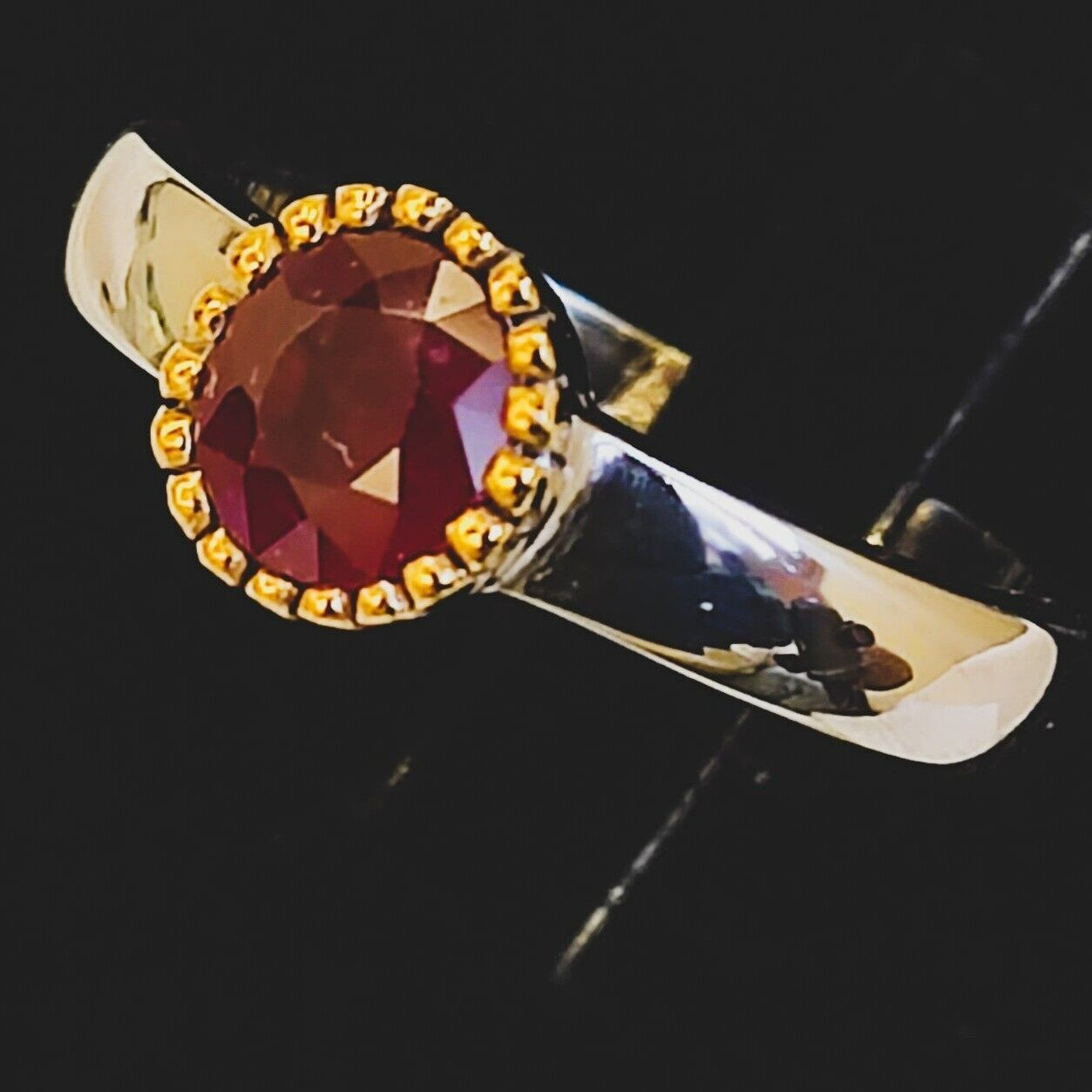 Ruby Ring 0.80 Carat Heated Mozambique Solid Pure Silver Ring Size 5.5