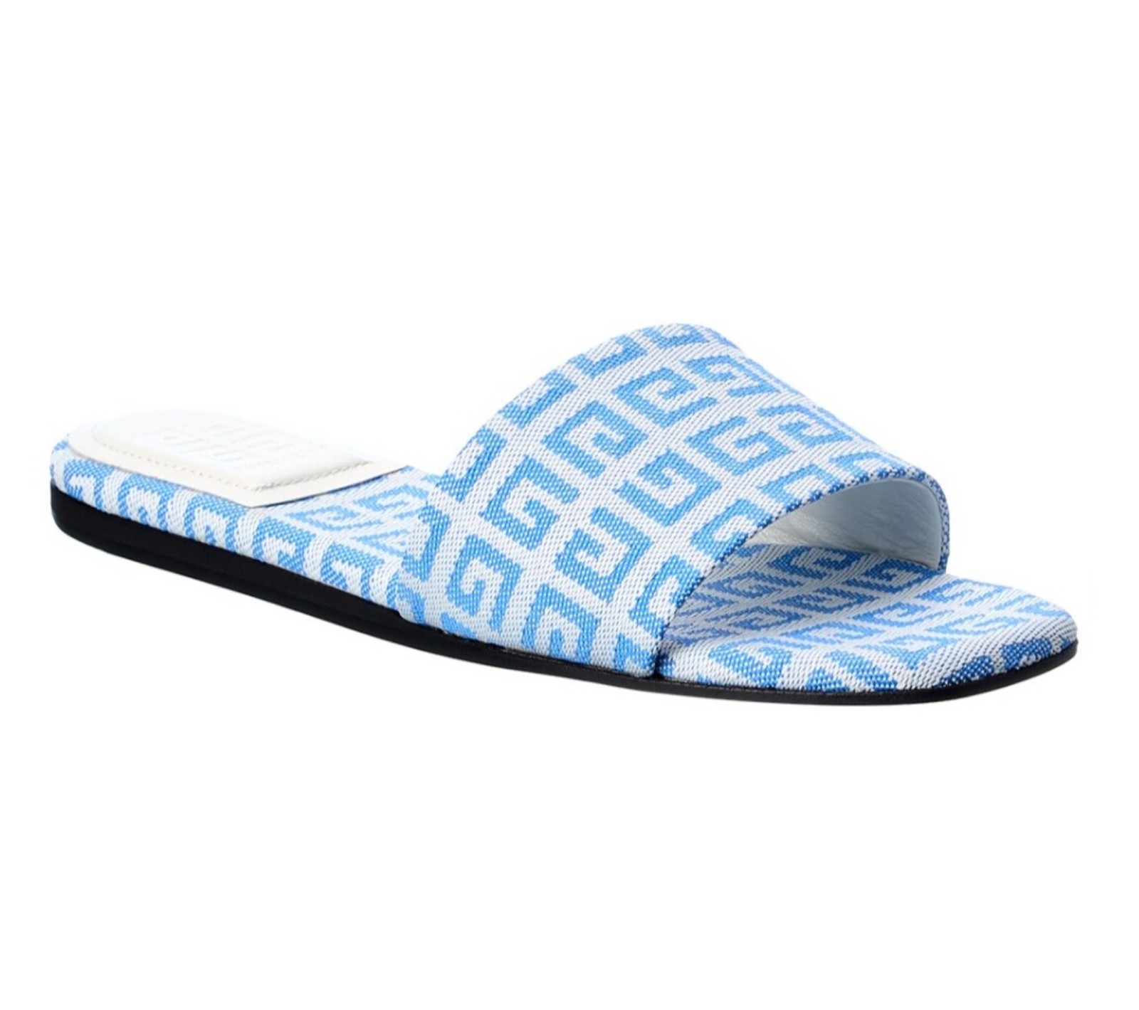 NWT 575 Givenchy 4G Jacquard Logo Mule Sandal Slide White Blue Size 37.5