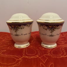MONTPILLEIR MIKASA FLORAL SALT & PEPPER SHAKERS SET ~GORGEOUS~JAPAN ~RARE