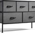 Dresser for Bedroom with 5 Drawers, Fabric Long Dresser, Wide Chest of Drawer