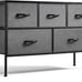 Dresser for Bedroom with 5 Drawers, Fabric Long Dresser, Wide Chest of Drawer