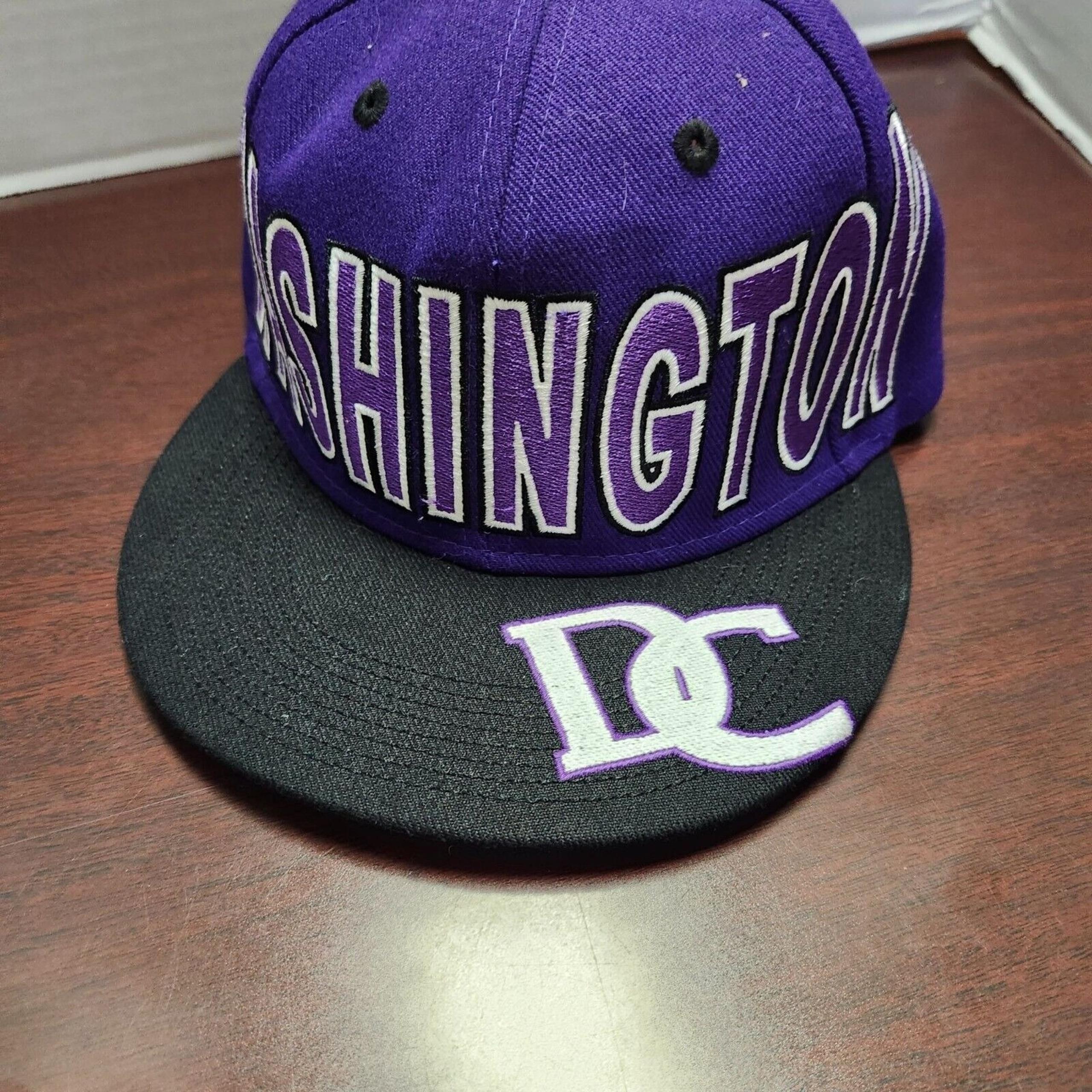 Washington DC Old Glory Snapback Hat Adjustable Purple & Black