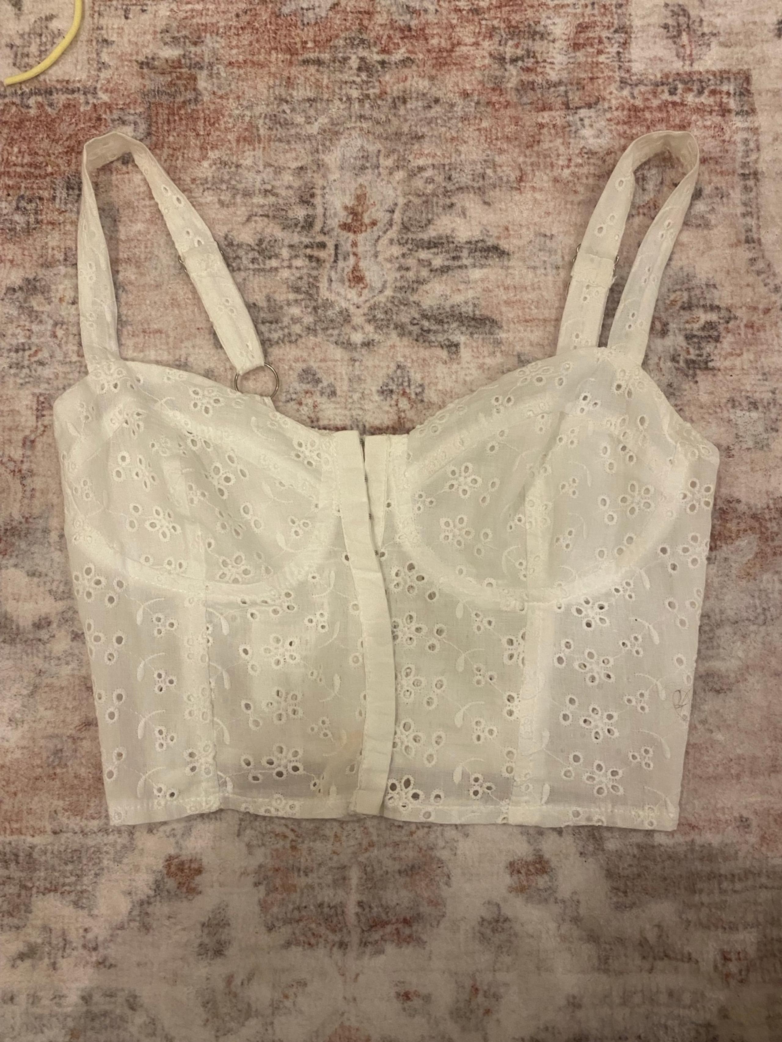 Full Tilt white floral corset top