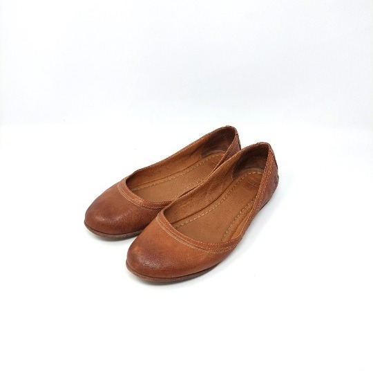 Frye Carson Ballet Cognac Brown Flat Shoes