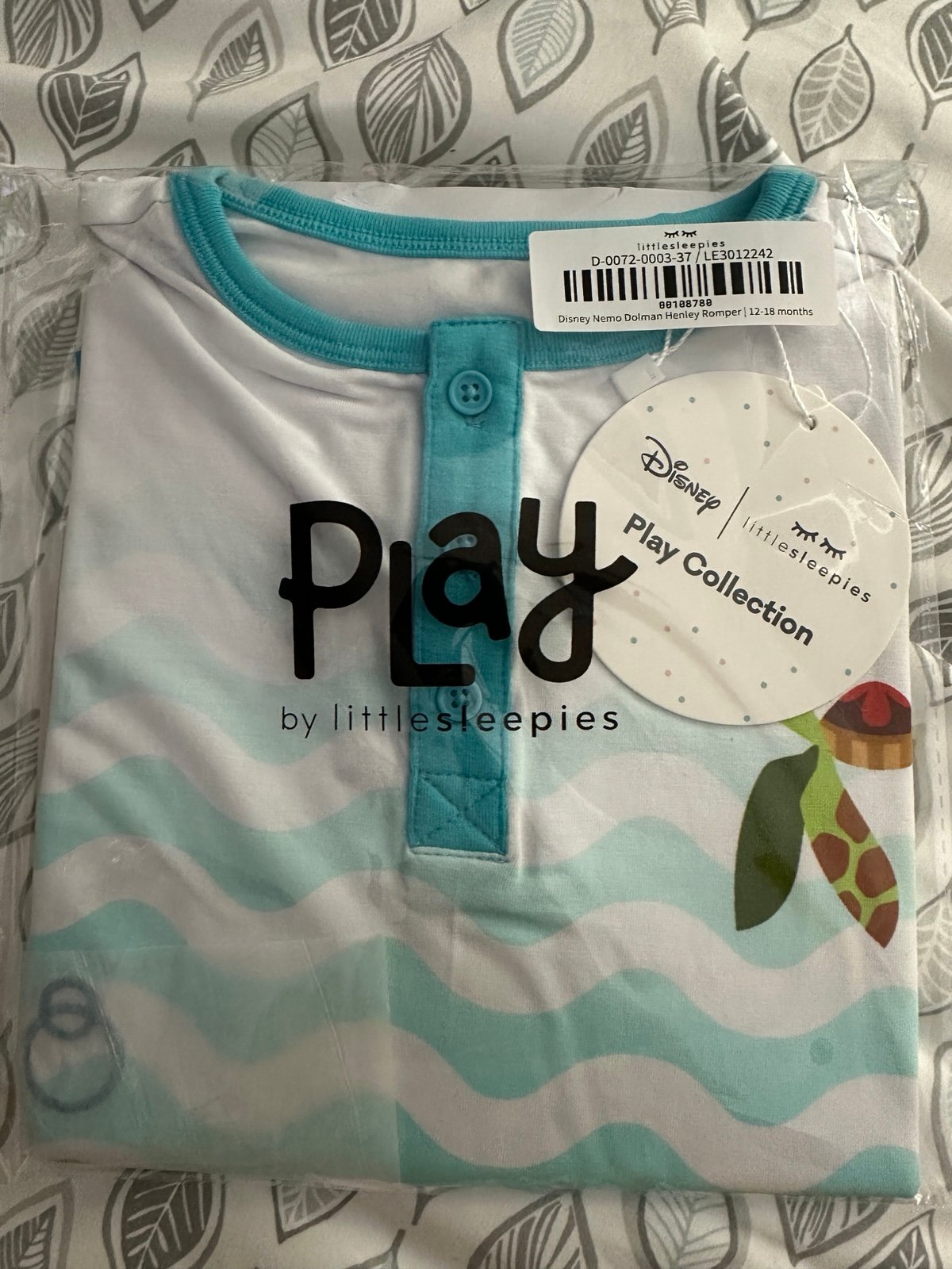 Little Sleepies Disney Nemo Dolman Henley Romper 12-18months