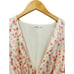 Tularosa Avani Long Sleeve Silky Romper Pink White Floral Ruffle Trim Pockets XS