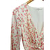 Tularosa Avani Long Sleeve Silky Romper Pink White Floral Ruffle Trim Pockets XS