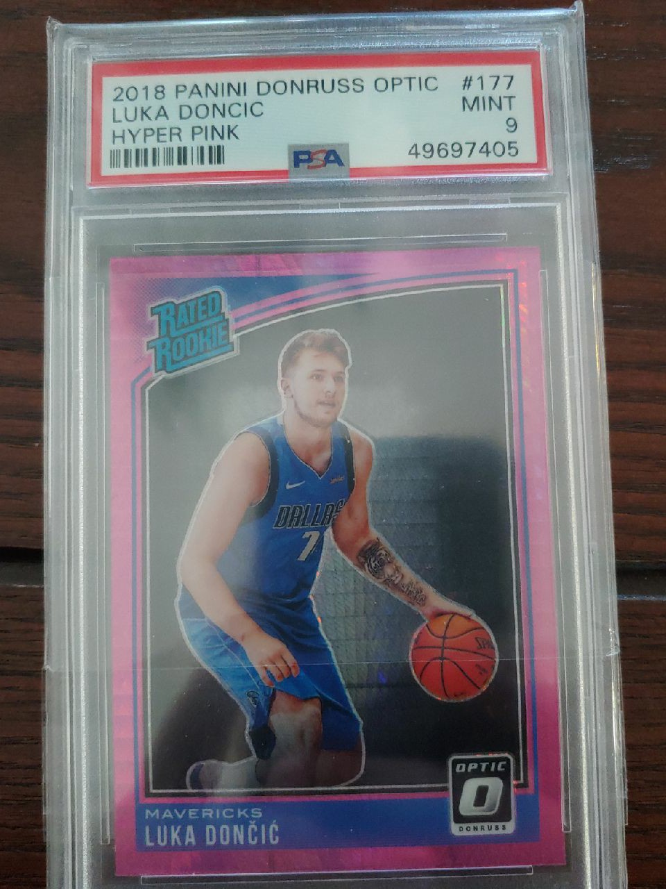 Luka Doncic Optic Rookie Pink Hyper PSA9