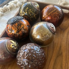Pier 1 Round Glass & Metal Decorative Ball Decor (6)