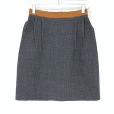 D&G Dolce & Gabbana Skirt Women's Size 40 US 4 A-Line Charcoal Gray Brown Wool
