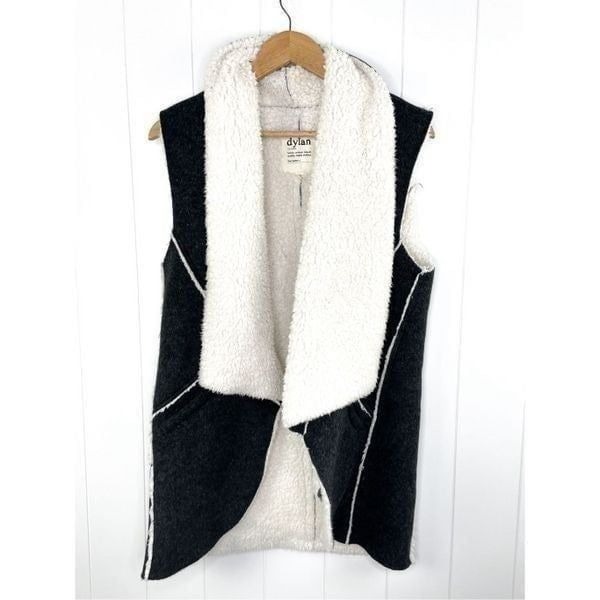 Dylan Faux Fur Dark Great Shearling Vest Size M