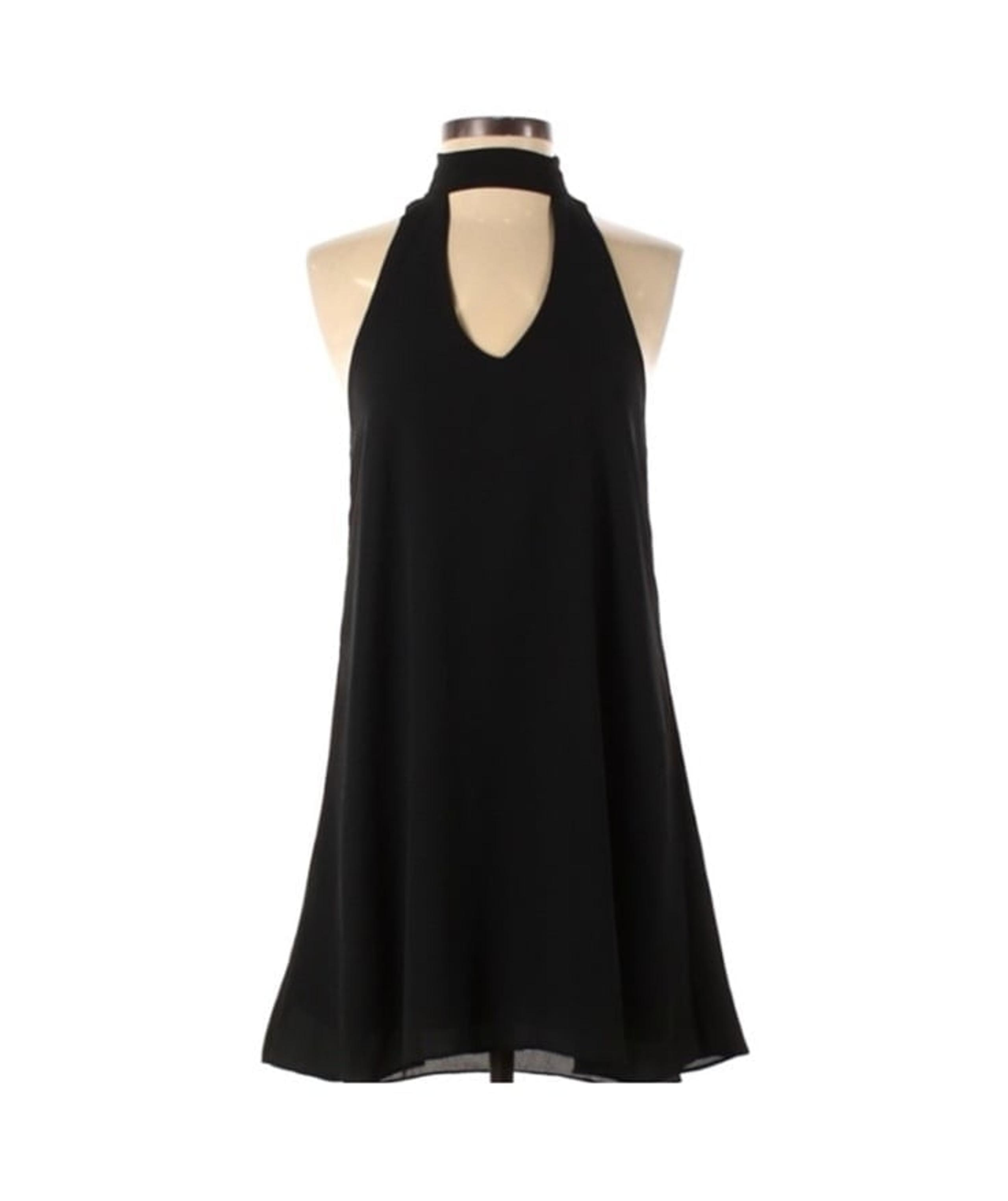 Olivaceous choker halter black dress