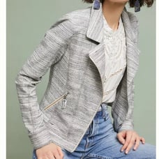 Anthropologie caitlin knit moto jacket size small