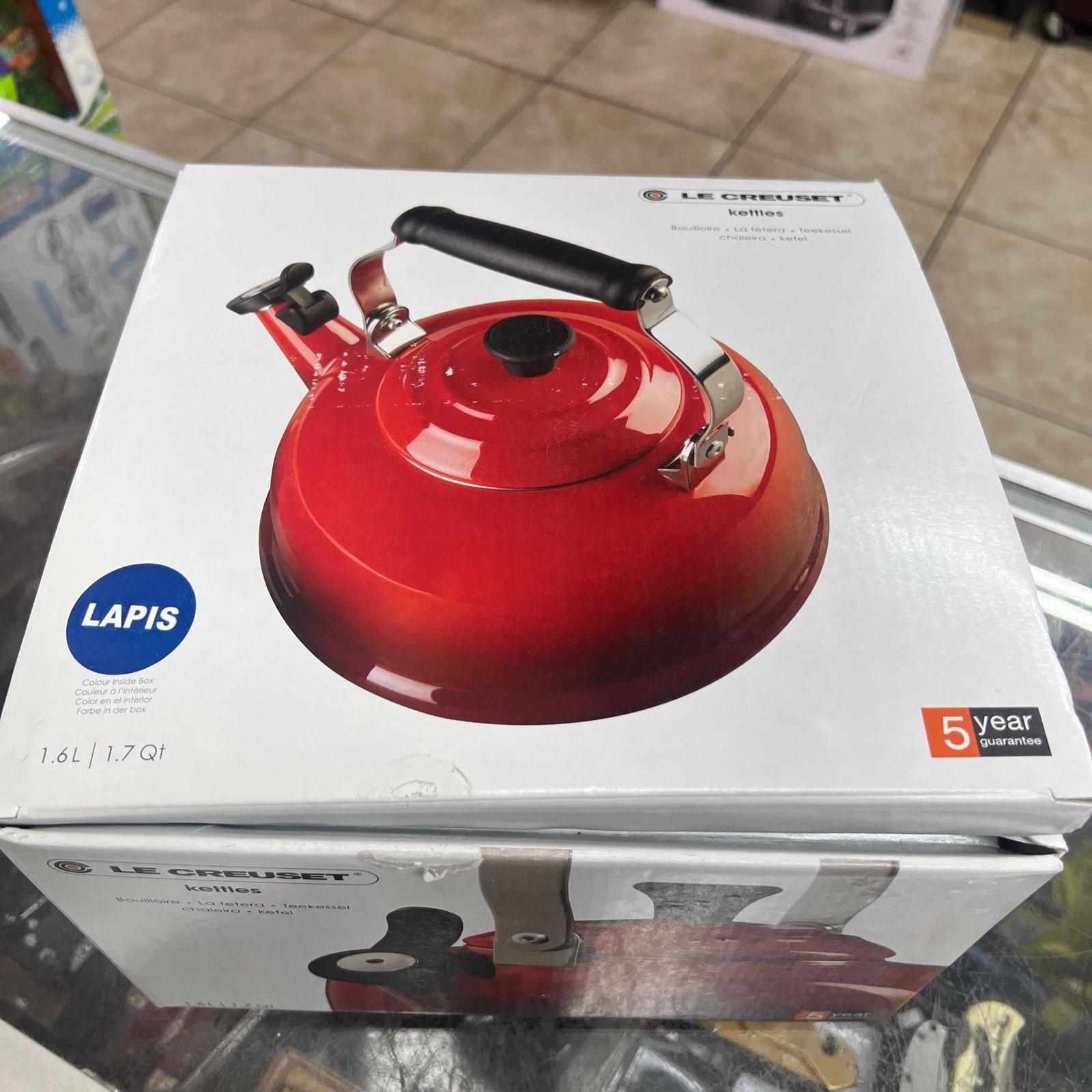 Le Creuset Enameled Steel 1.7 Quart 1.6 Liters LAPIS Tea Kettle -NIB