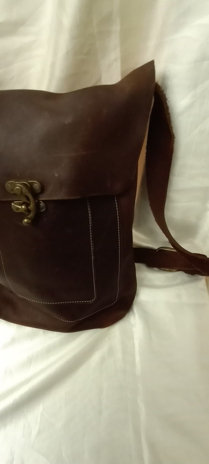 Original Janie Nicole All Leather Messenger Crossbody Bag