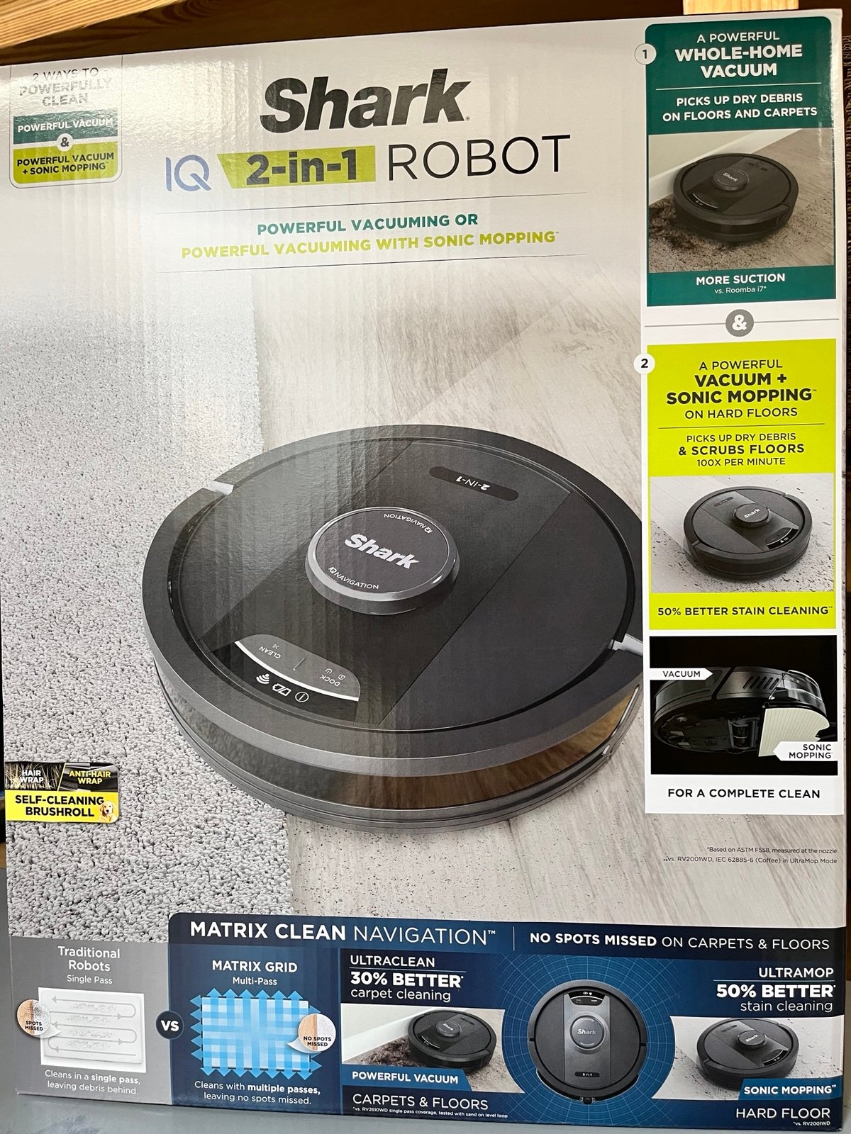 shark iq 2 in 1 Robot Vacuum and Mop with matrix clean navigation