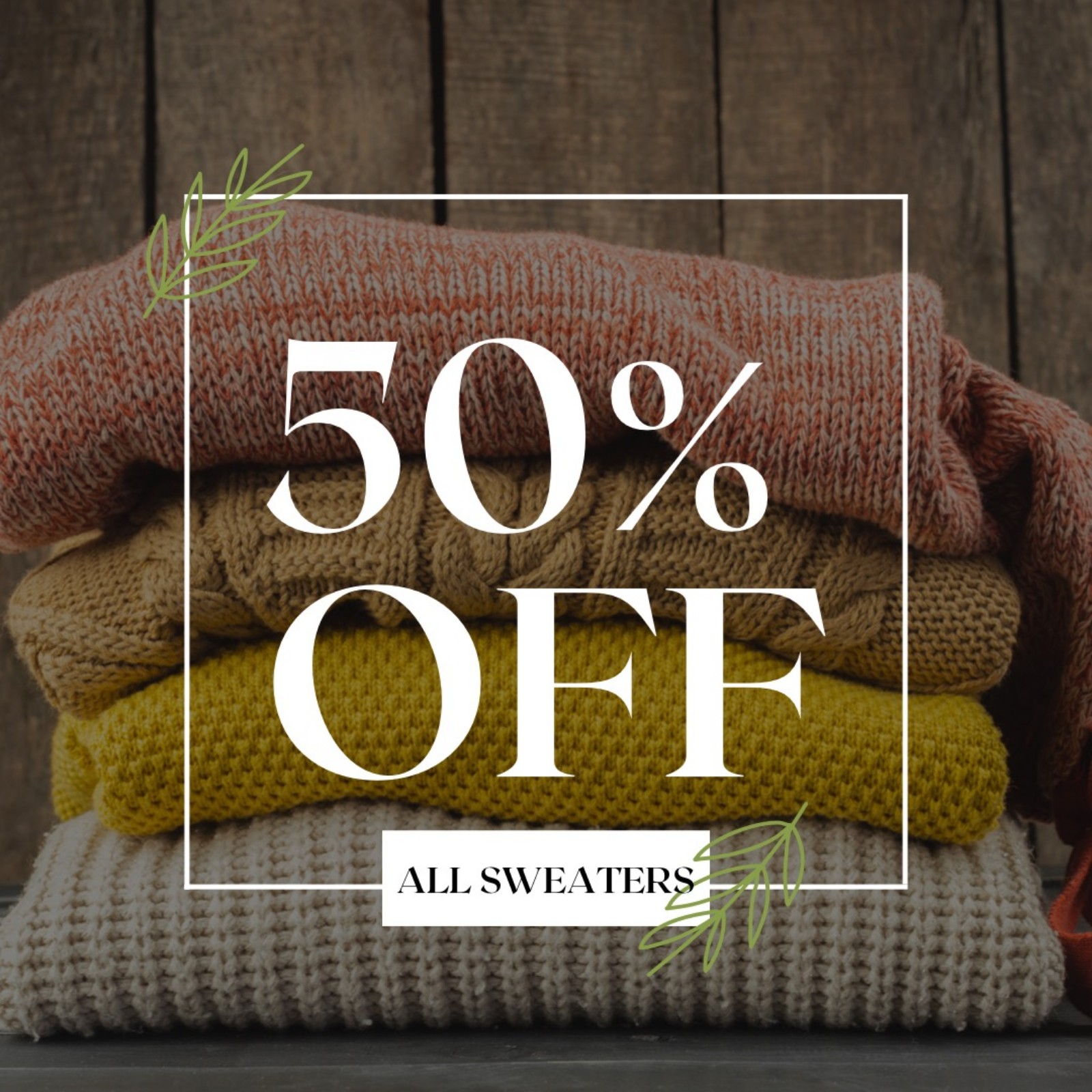 All sweaters 50% off