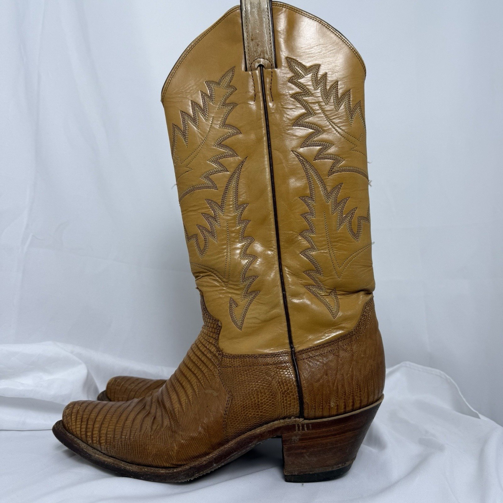 Justin Exotic Iguana Lizard Skin Cowboy Boots Men's 8948 Size 9.5D