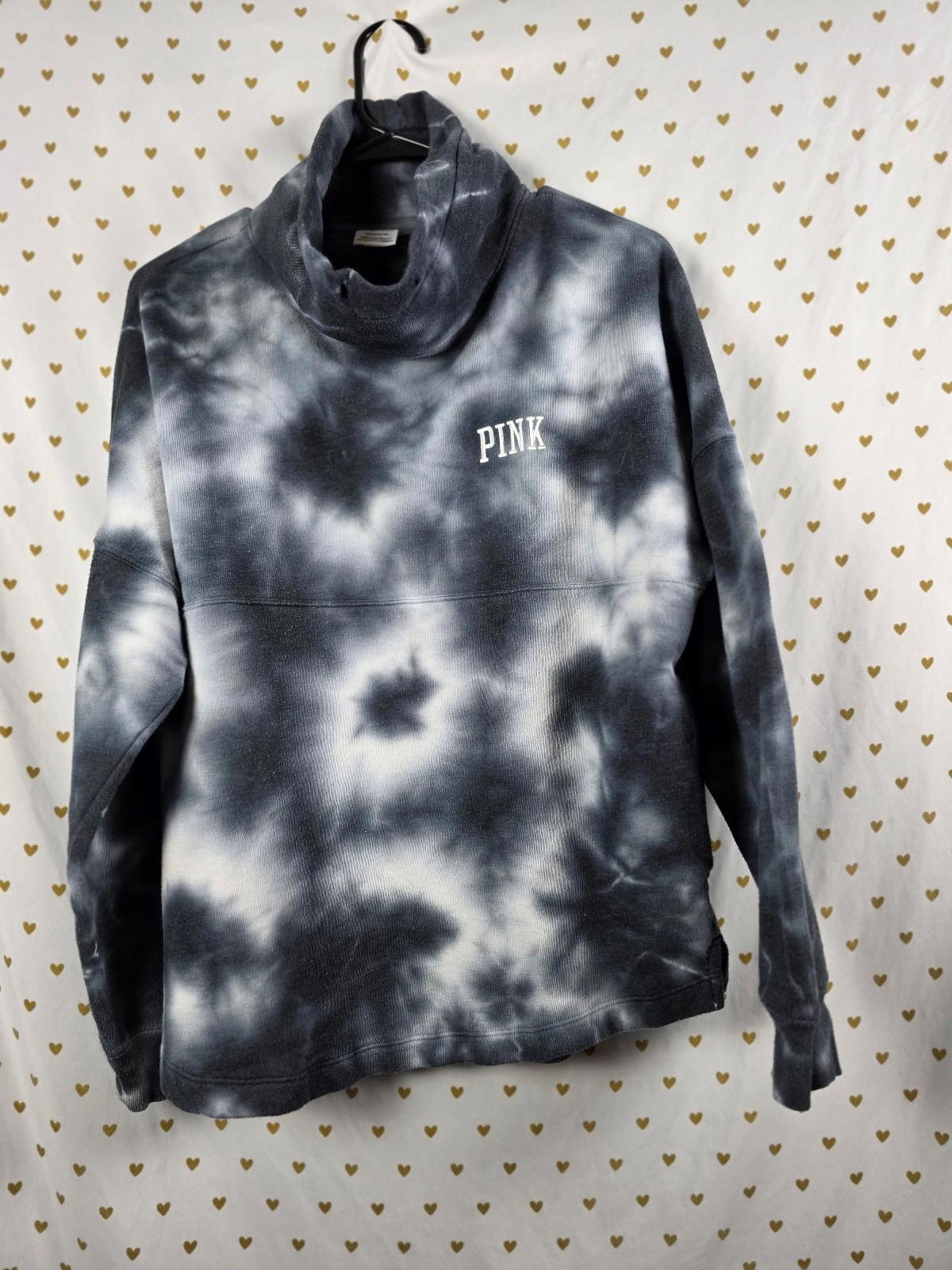 Pink Victorias secret tye dye cowl neck sweater top shirt small