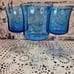 Set of 4 Elegant Glass Noritake Rainbow Blue Goblets Small 5.75