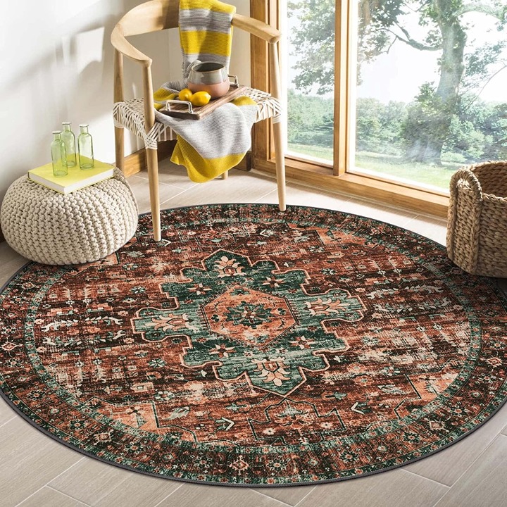 Ultra-Thin Washable Round Rug