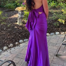 Royal Purple Halter Tie-back Prom Dress - Jessica Angel 378