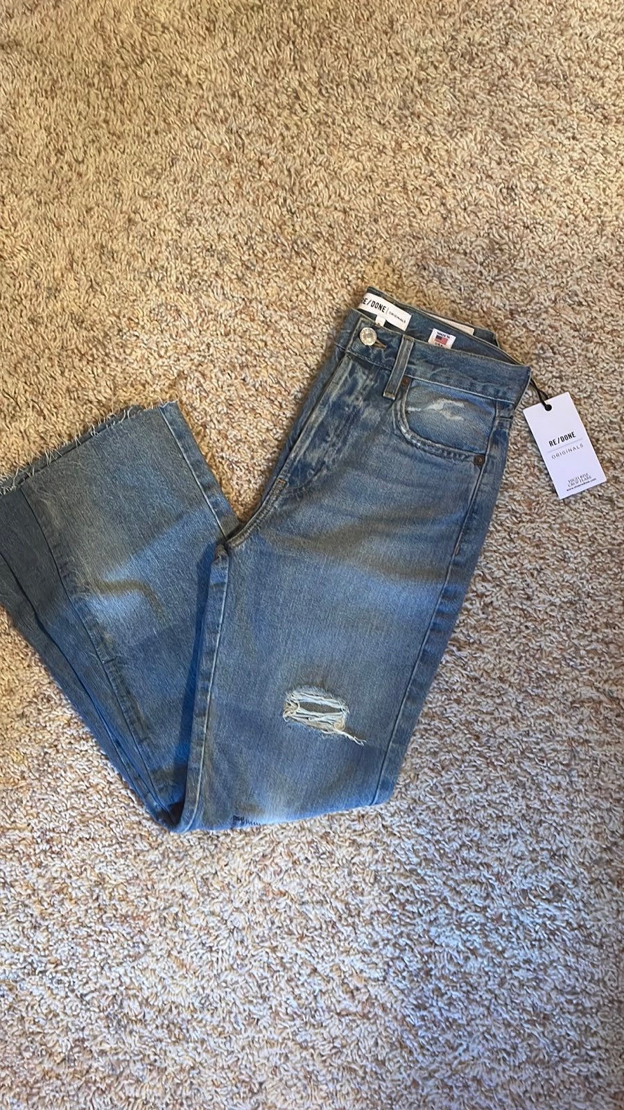 RE/DONE high rise crop flare jeans. NWT