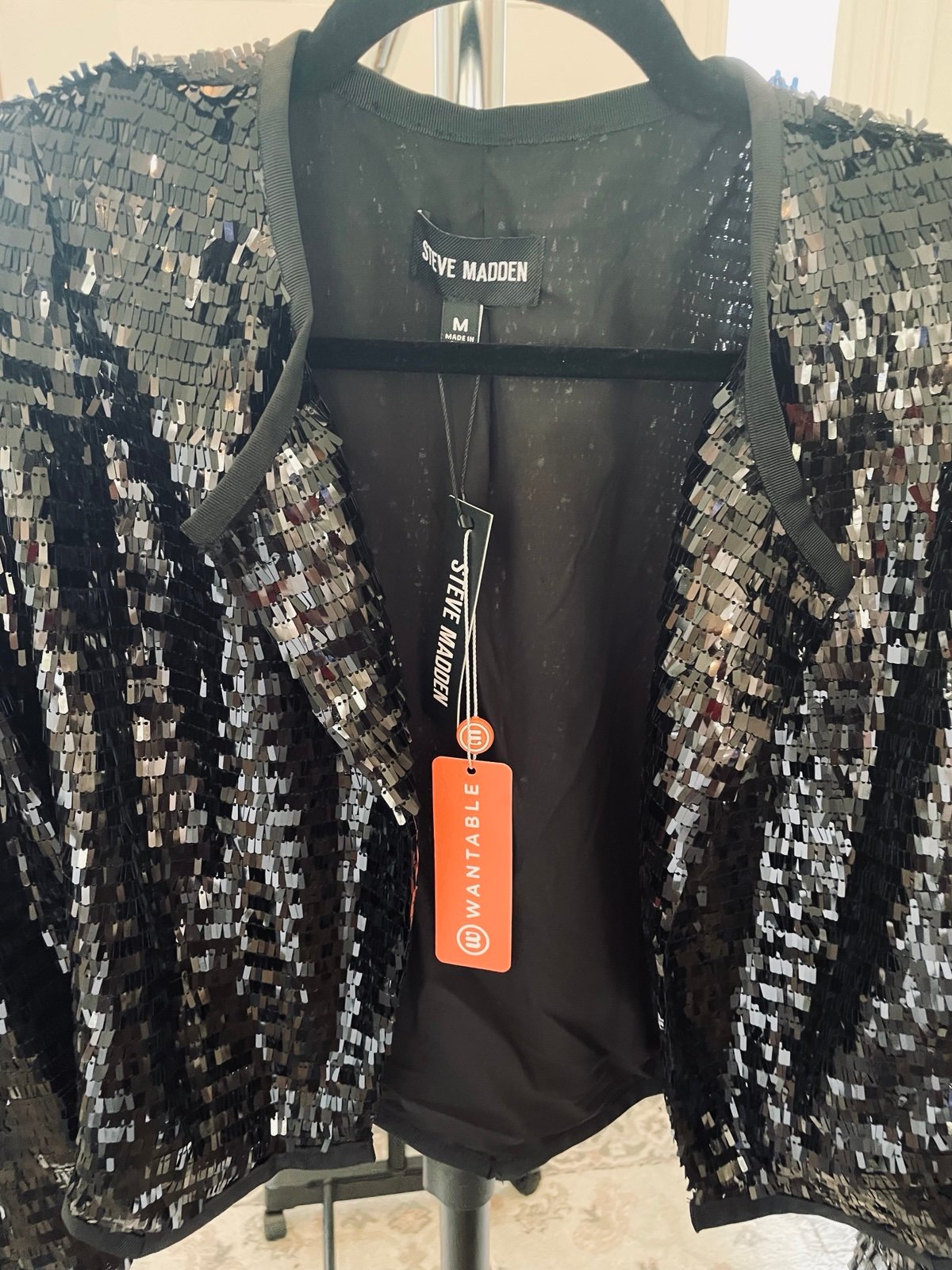 Steve Madden black sequined Blazer