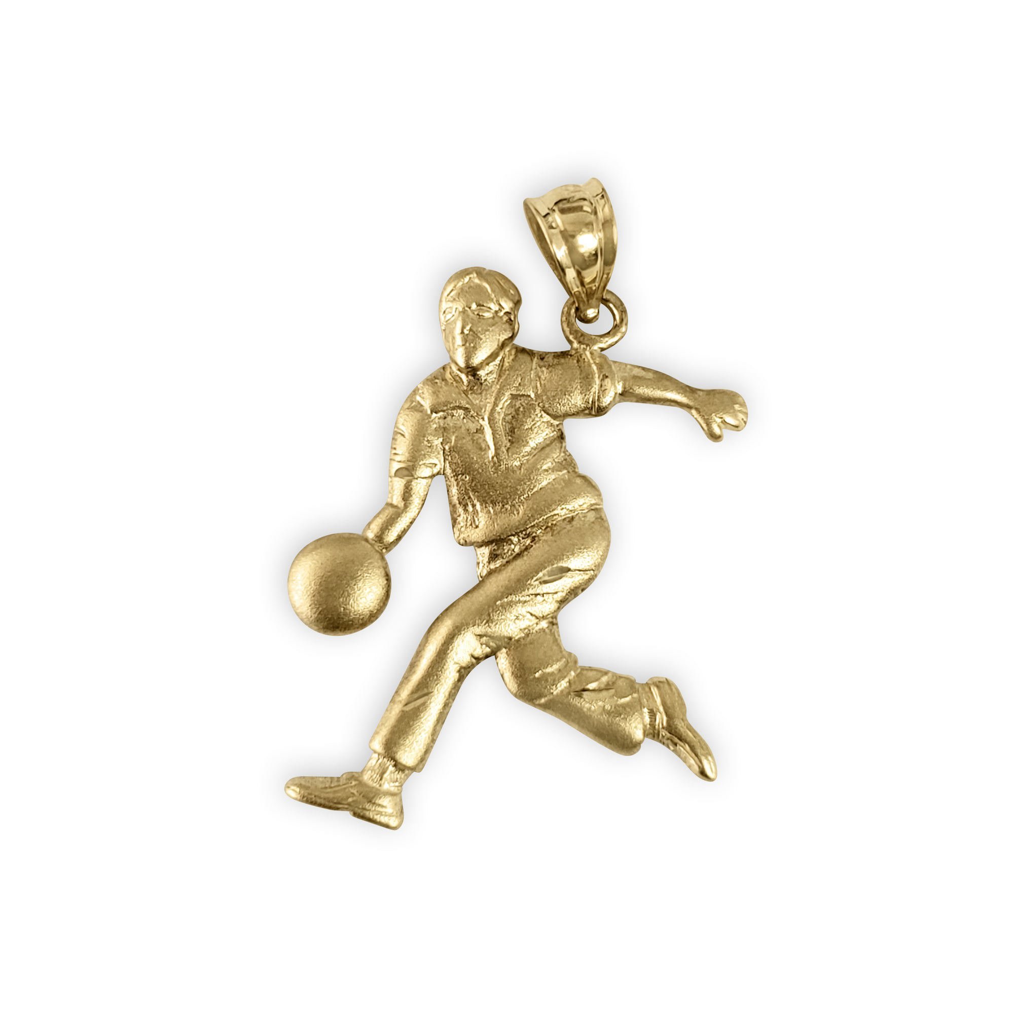 Male Bowler with Diamond Cuts Charm