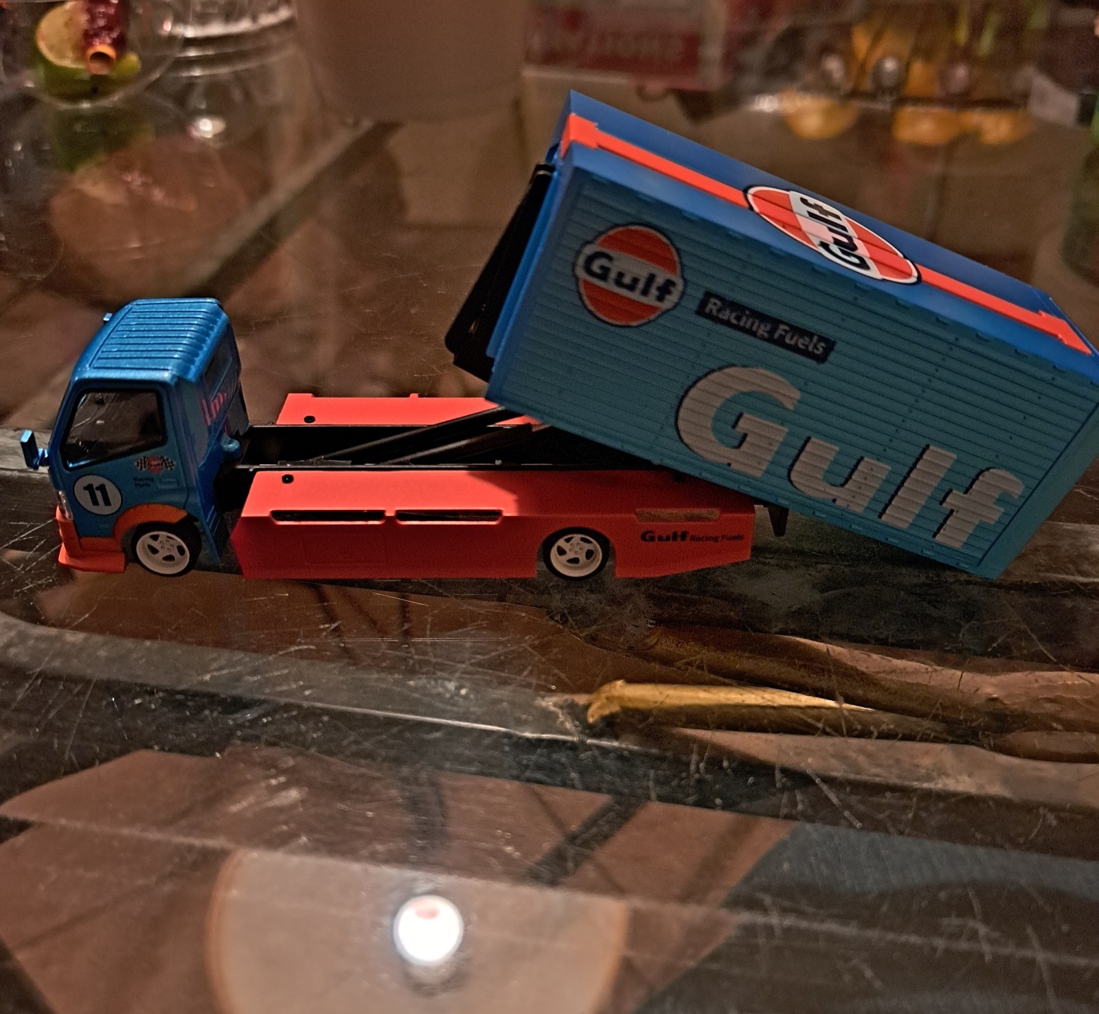 GULF RACING 1/64 Custom Transport Truck MICRO TURBO