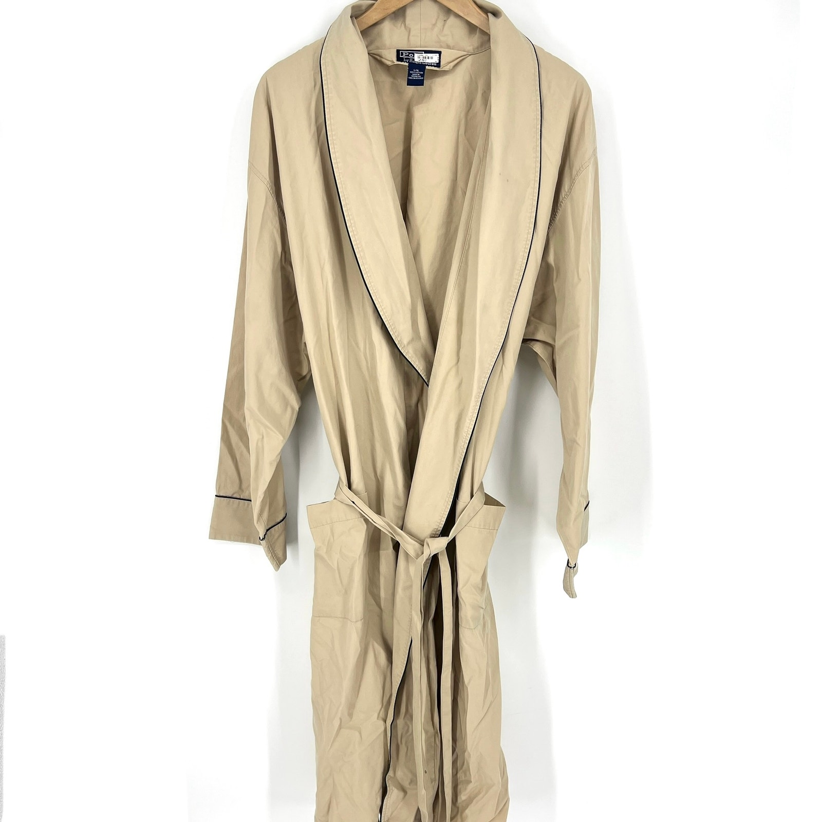 Polo Ralph Lauren L/XL 100% Cotton Tan Robe Lightweight Spa Robe