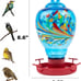 Colorful Glass Wild Bird Waterer 32 Oz Bird Water Feeder for Outdoors Garden Out