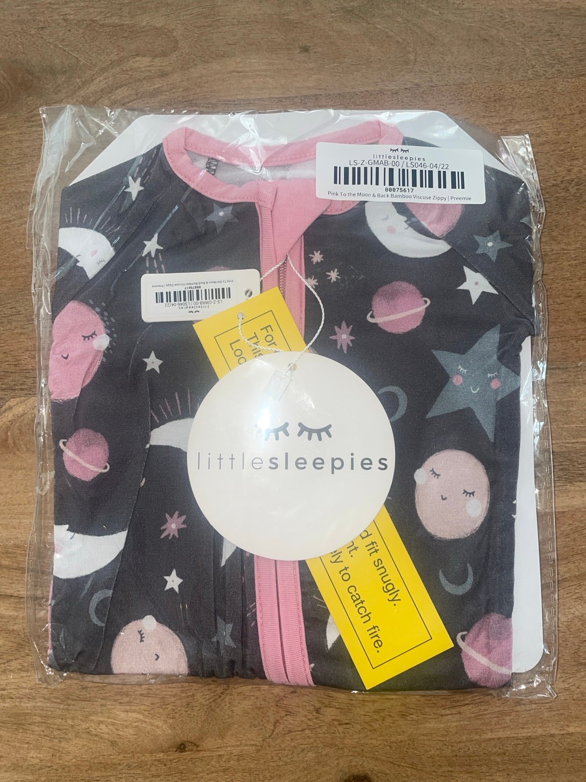 Little Sleepies Pink to the Moon & Back Zippy Preemie