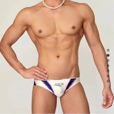 AQUX Competition Swim Briefs, White, LL