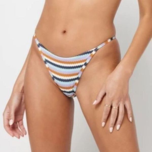 NWOT New L*space Printed Stripe Jay Bikini Bottom Large Summer Beach Vacation