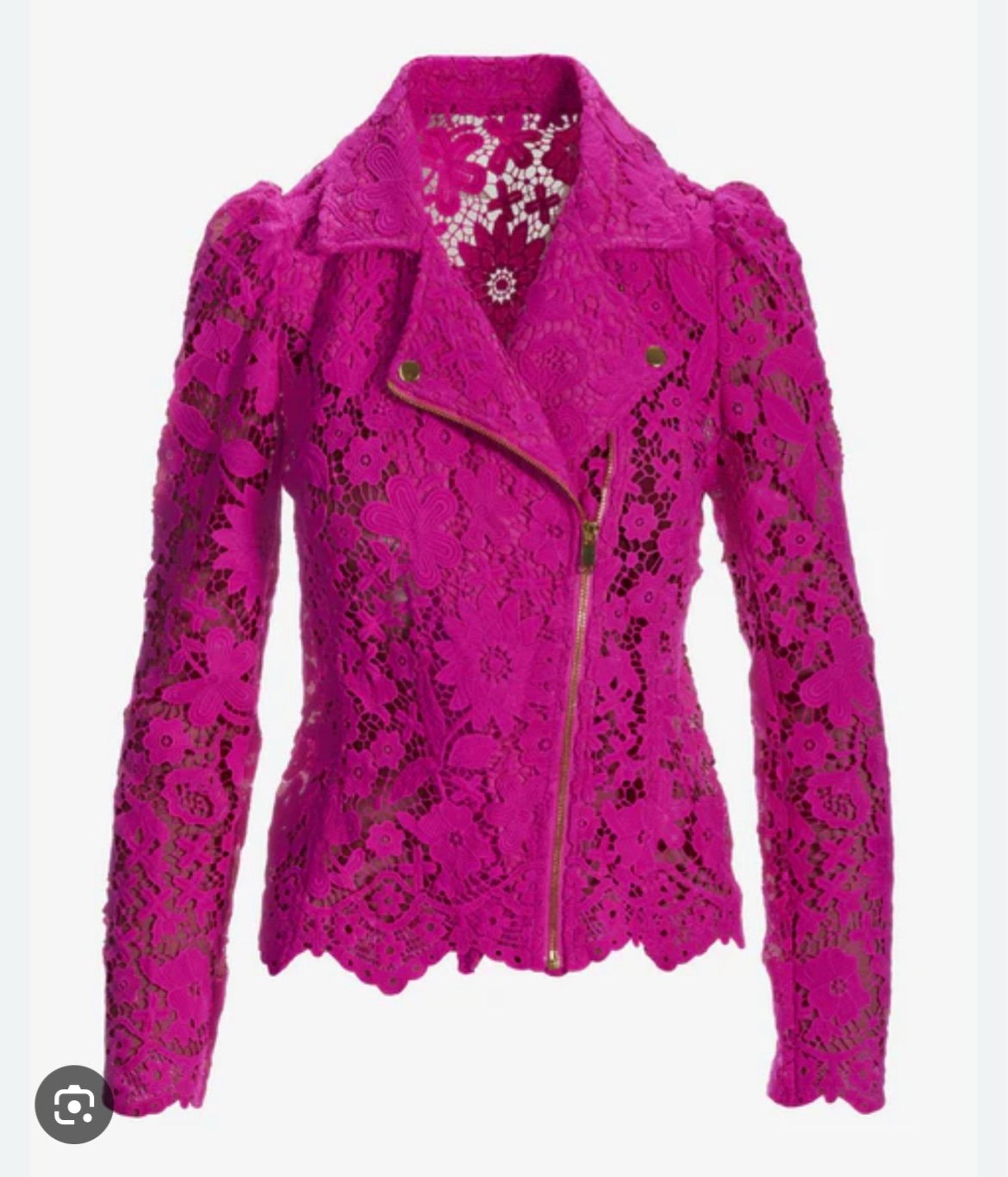 Boston Proper Pink Lace Moto Jacket and Matching Tank sz Large NWOT