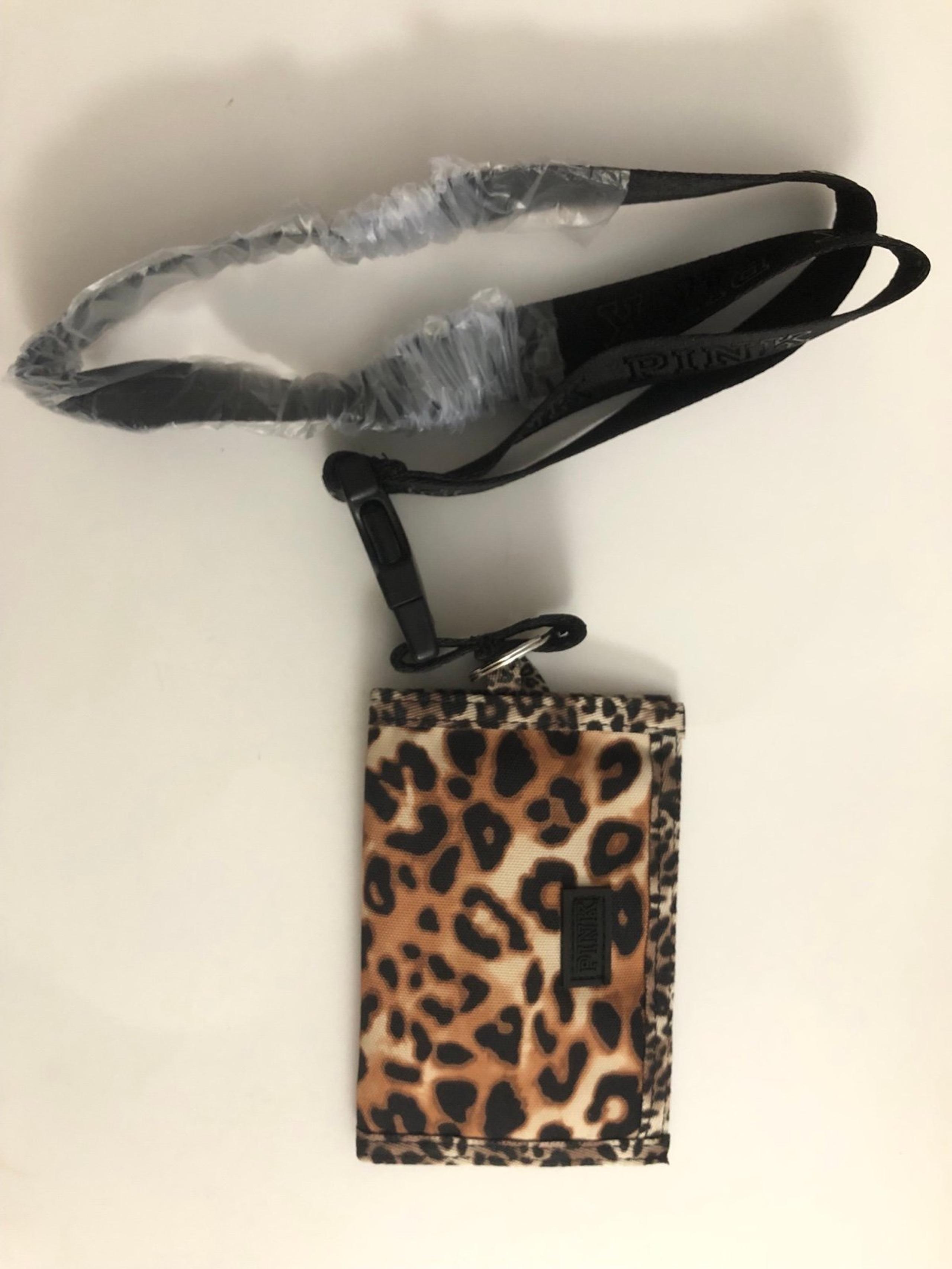 Victoria’s Secret Pink Leopard Mesh Pocket Lanyard NWT